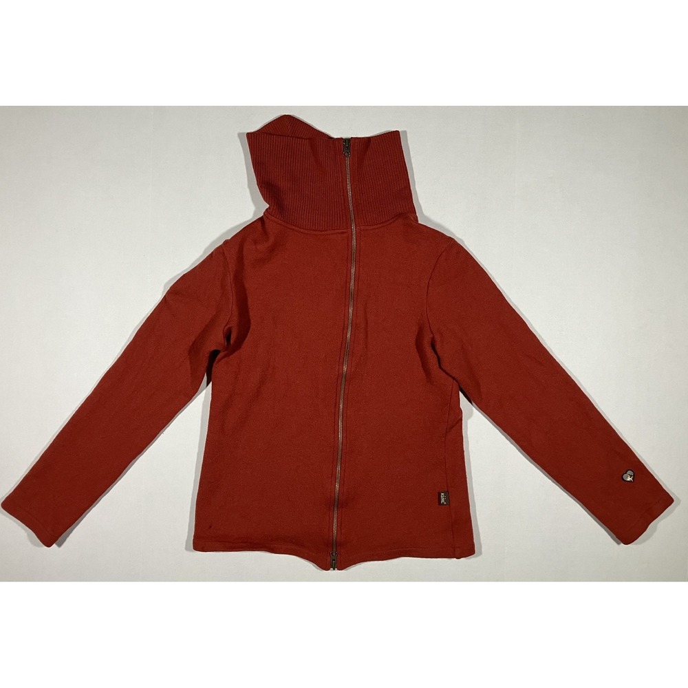 Kuhl Jacket Womens Large Merino Wool Full Zip High Collar Outdoors Heart Patch
